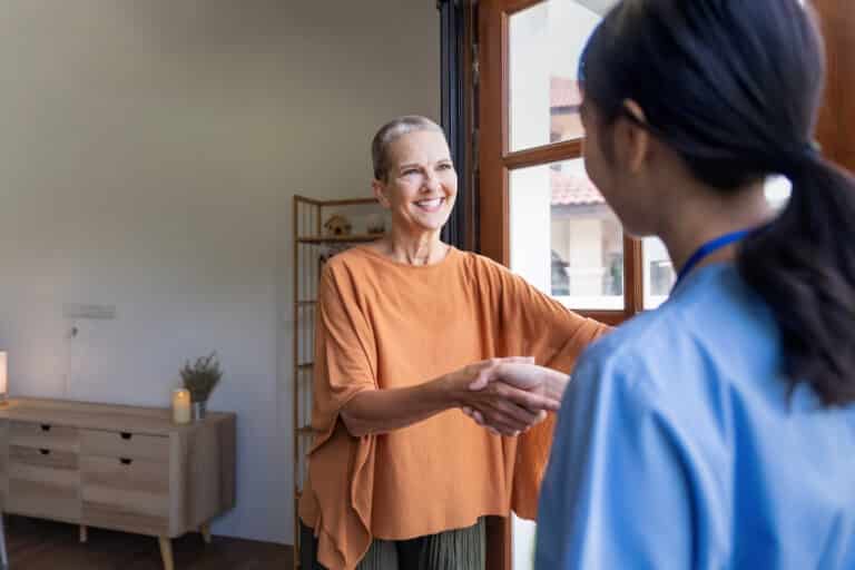 image of mobile iv hydration coming to woman's home for NAD+ formula treatment